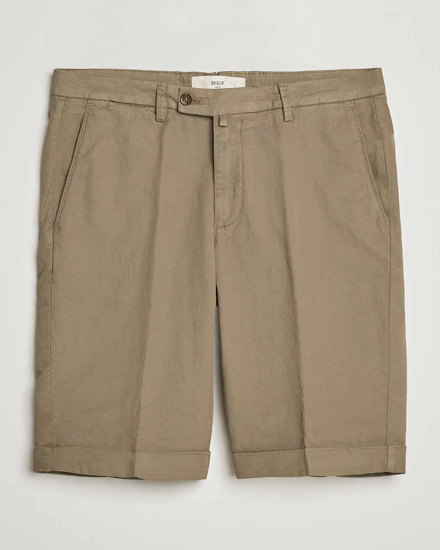 Hombres | Pantalones cortos | Briglia 1949 | Linen/Cotton Shorts Olive
