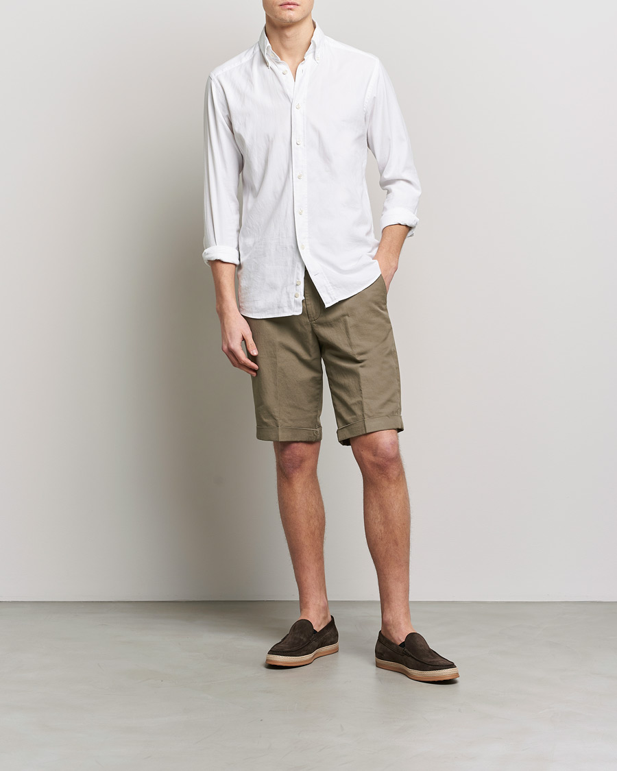 Hombres | Pantalones cortos | Briglia 1949 | Linen/Cotton Shorts Olive