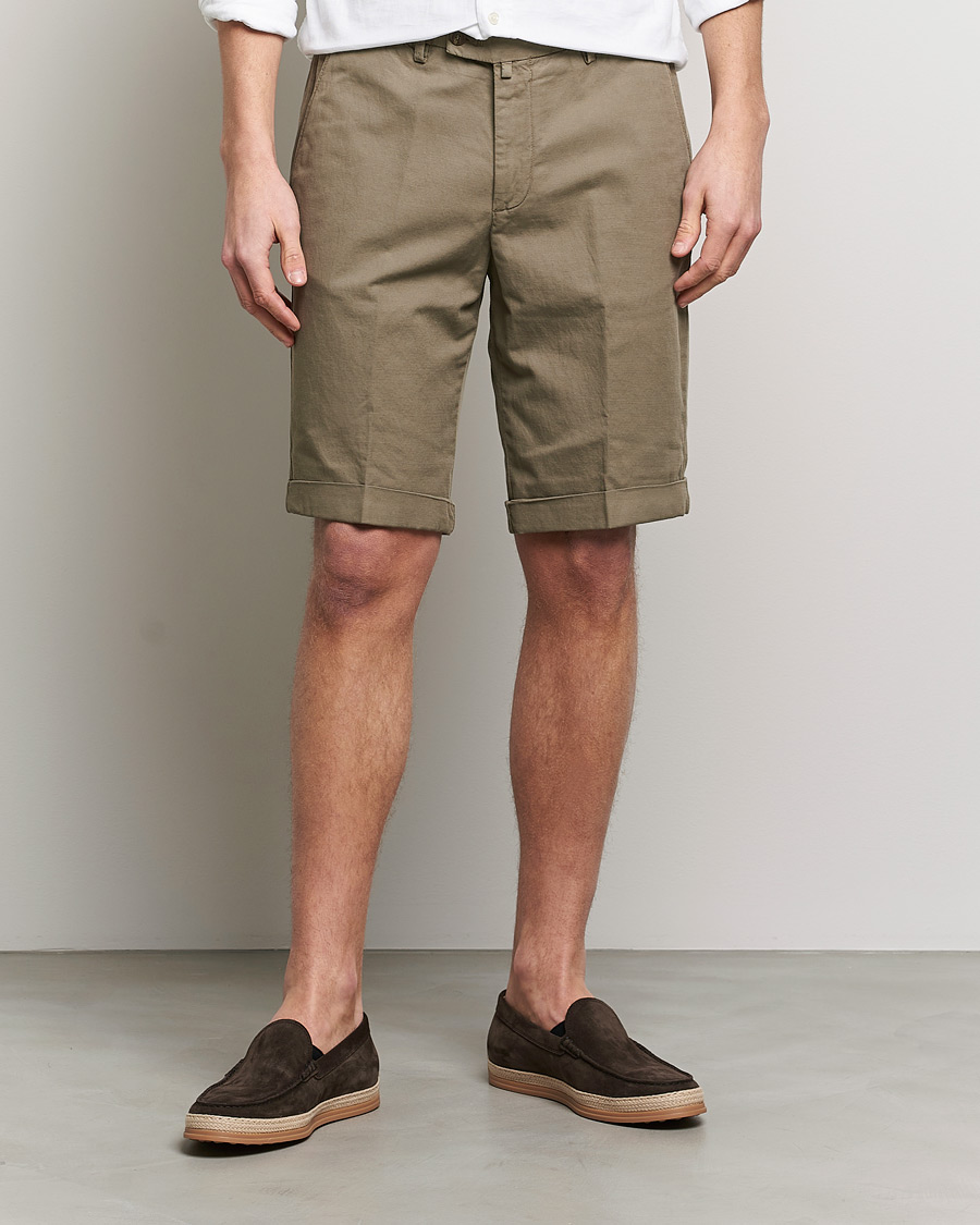 Hombres | Pantalones cortos | Briglia 1949 | Linen/Cotton Shorts Olive