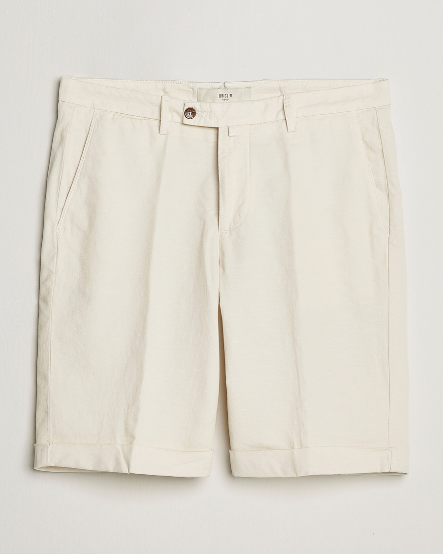 Hombres | Pantalones cortos | Briglia 1949 | Linen/Cotton Shorts Cream