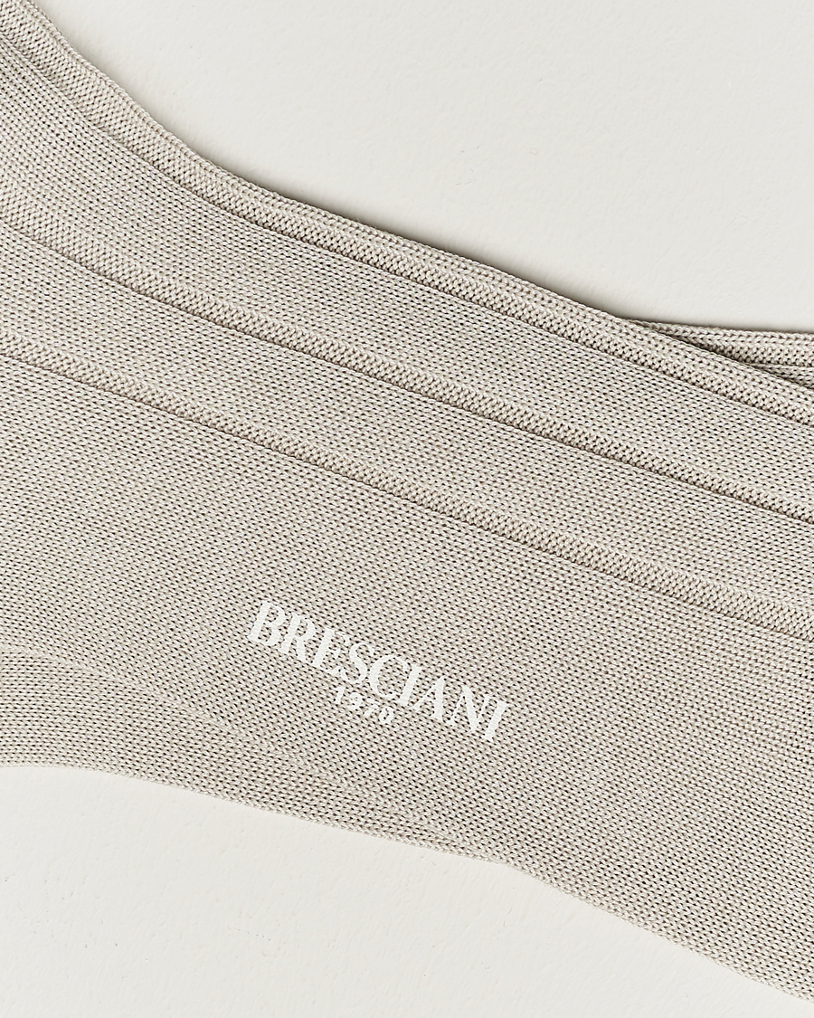 Hombres | Ropa interior y calcetines | Bresciani | Wide Ribbed Cotton Socks Off White