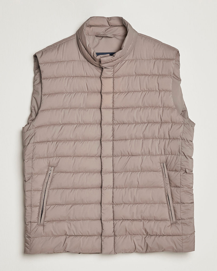 Hombres | Abrigos y chaquetas | Herno | Nuage Matt Nylon Vest Taupe