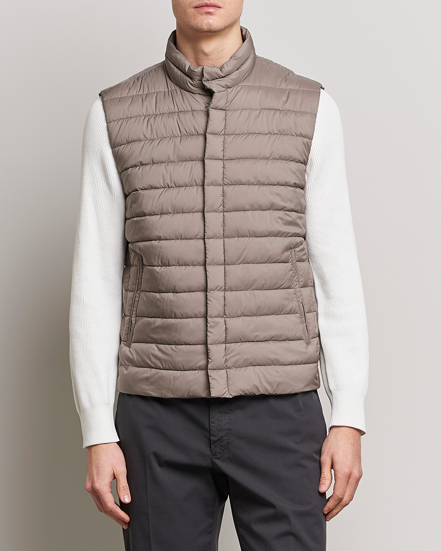 Hombres | Abrigos y chaquetas | Herno | Nuage Matt Nylon Vest Taupe