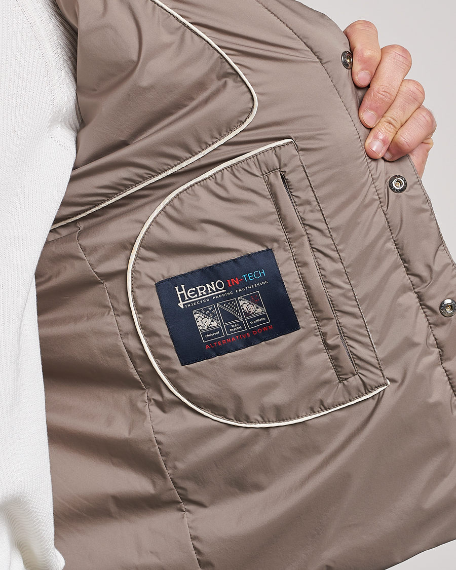 Hombres | Abrigos y chaquetas | Herno | Nuage Matt Nylon Vest Taupe