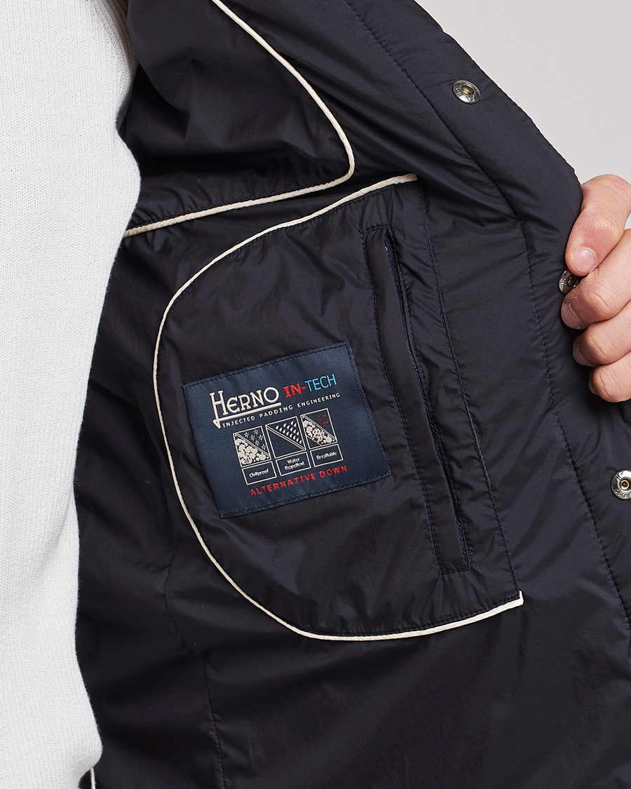 Hombres | Chalecos | Herno | Nuage Matt Nylon Vest Midnight