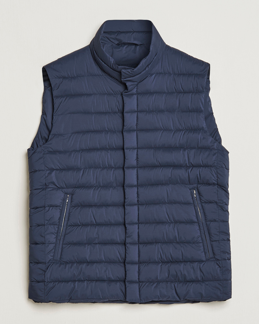 Hombres | Chalecos | Herno | Nuage Matt Nylon Vest Navy