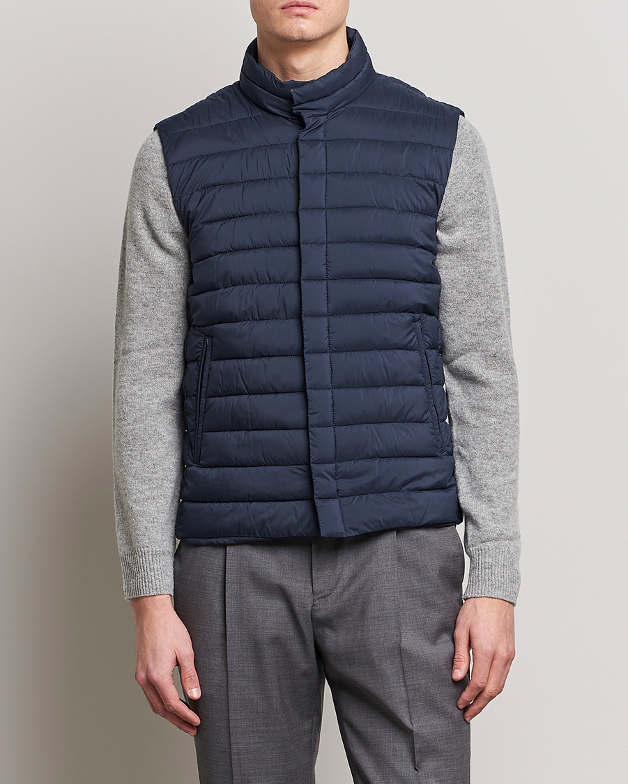 Hombres | Chalecos | Herno | Nuage Matt Nylon Vest Navy