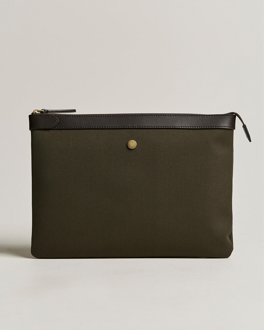 Hombres | Bolsos | Mismo | M/S Nylon Pouch Large Army/Dark Brown