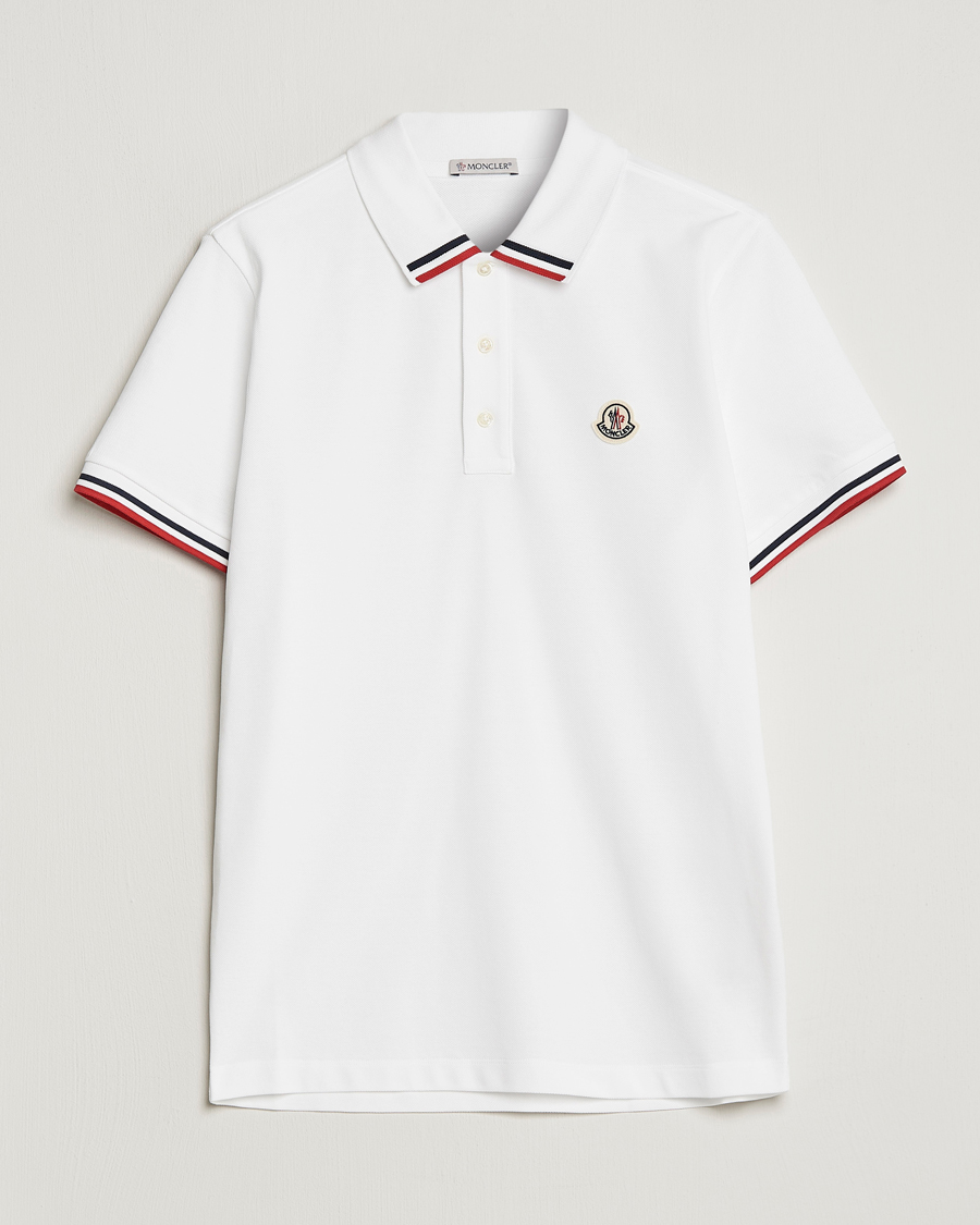 Hombres | Polos | Moncler | Tricolor Rib Polo  White