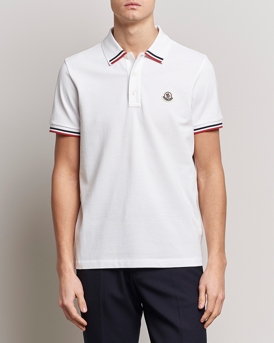 Hombres | Polos | Moncler | Tricolor Rib Polo  White