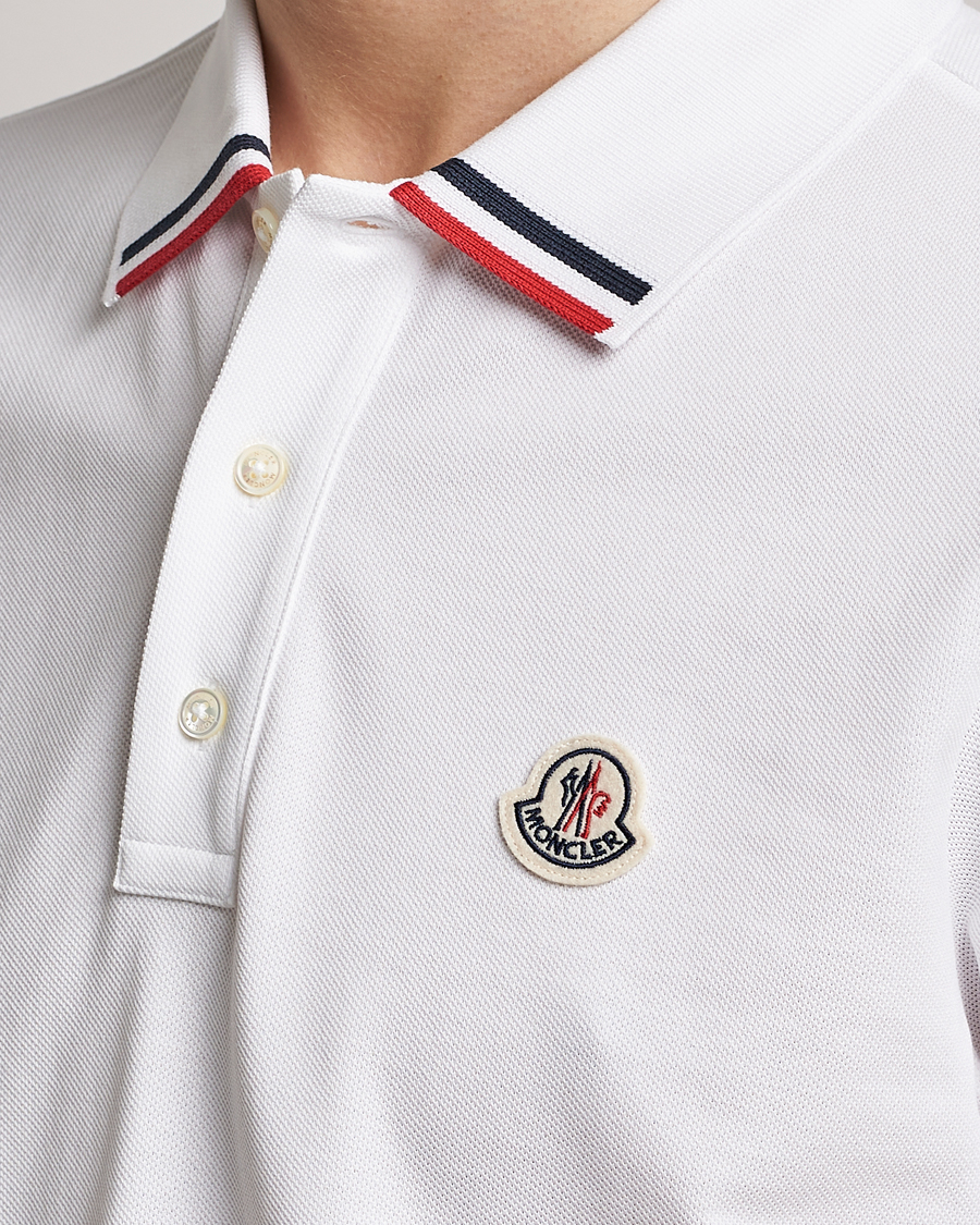 Hombres | Polos | Moncler | Tricolor Rib Polo  White