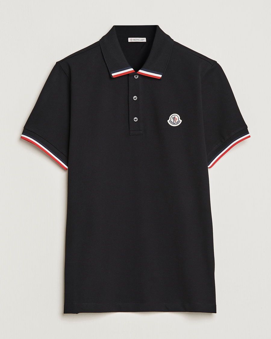 Hombres | Polos | Moncler | Tricolor Rib Polo Black