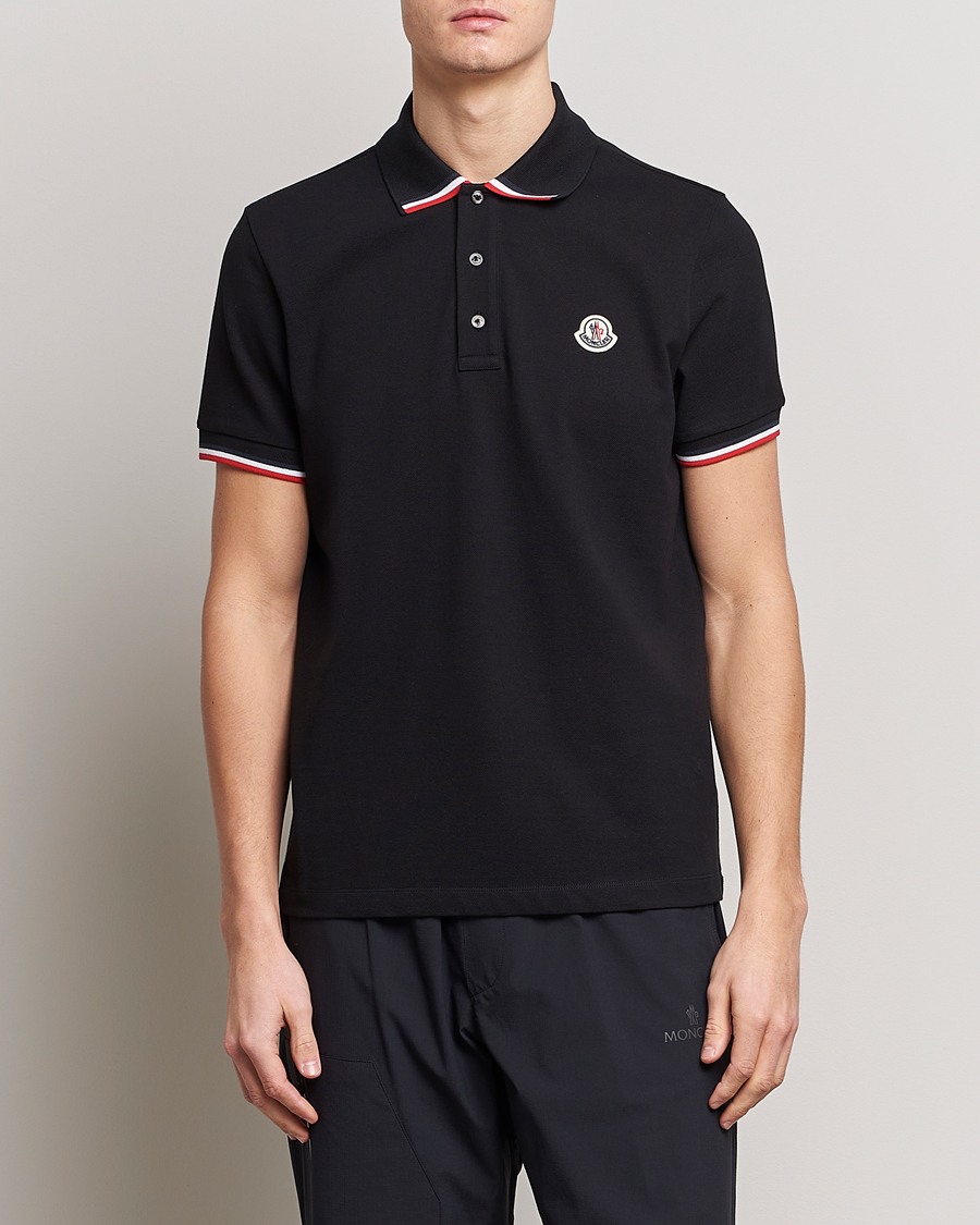 Hombres | Polos | Moncler | Tricolor Rib Polo Black