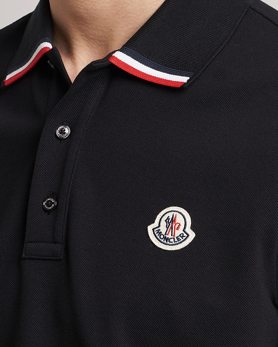 Hombres | Polos | Moncler | Tricolor Rib Polo Black