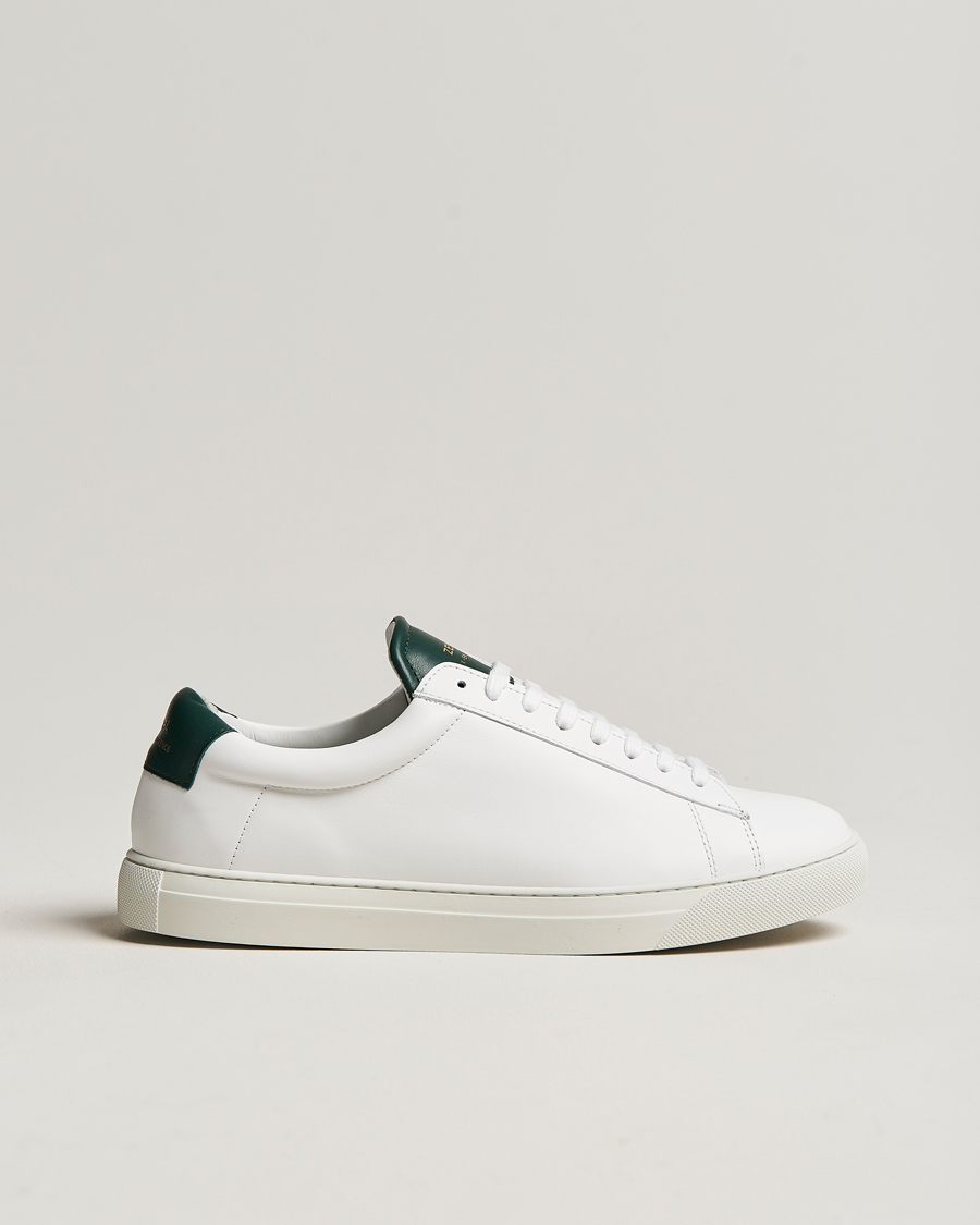 Hombres | Zespà ZSP4 Nappa Leather Sneakers White/Dark Green | Zespà | ZSP4 Nappa Leather Sneakers White/Dark Green