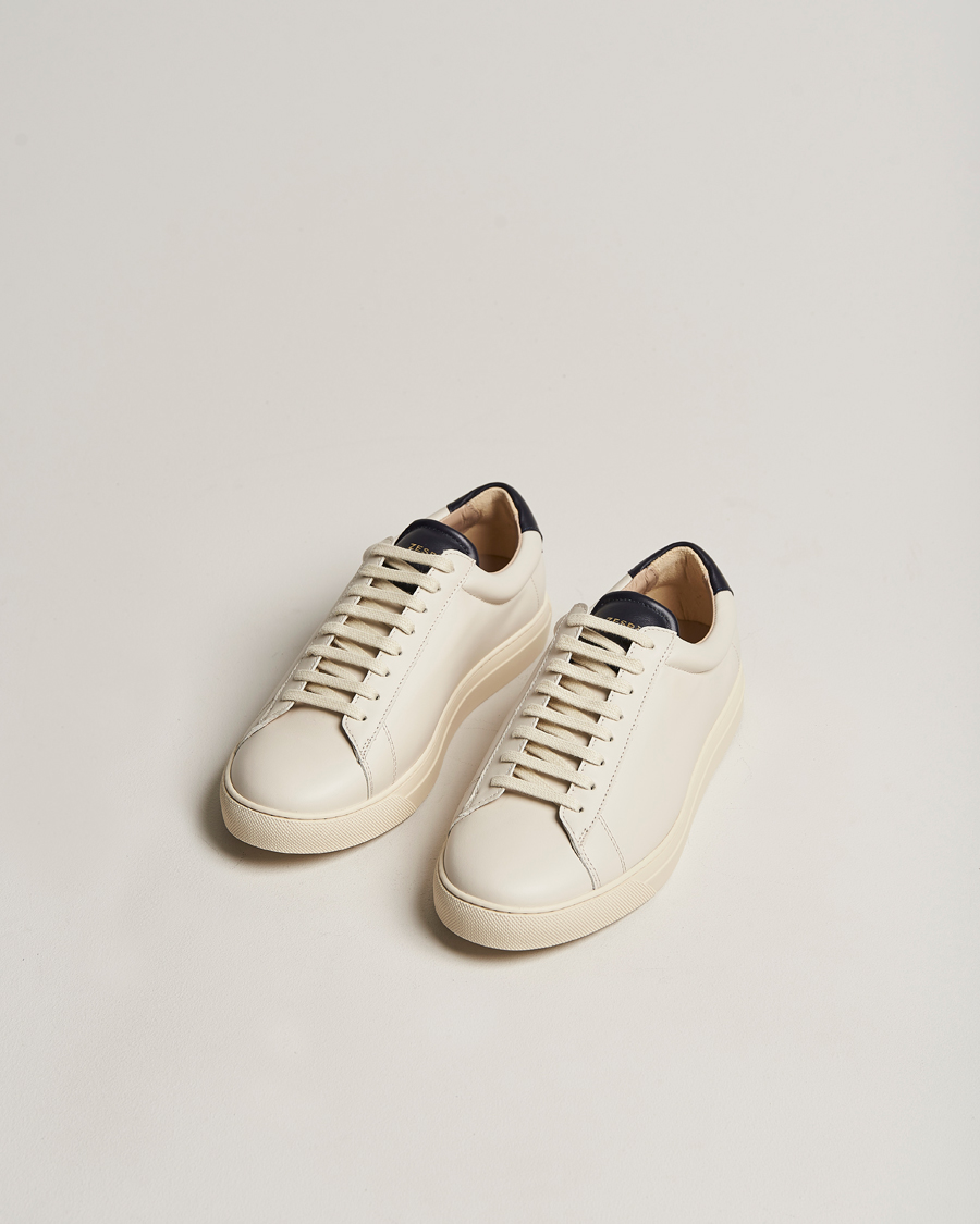 Hombres | Zespà ZSP4 Nappa Leather Sneakers Off White/Navy | Zespà | ZSP4 Nappa Leather Sneakers Off White/Navy