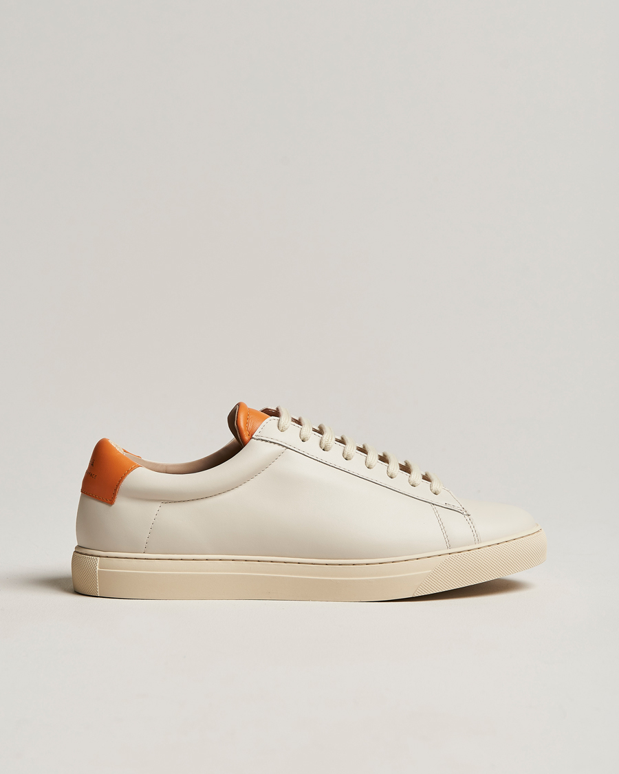 Hombres | Zespà ZSP4 Nappa Leather Sneakers Off White/Pumpkin | Zespà | ZSP4 Nappa Leather Sneakers Off White/Pumpkin