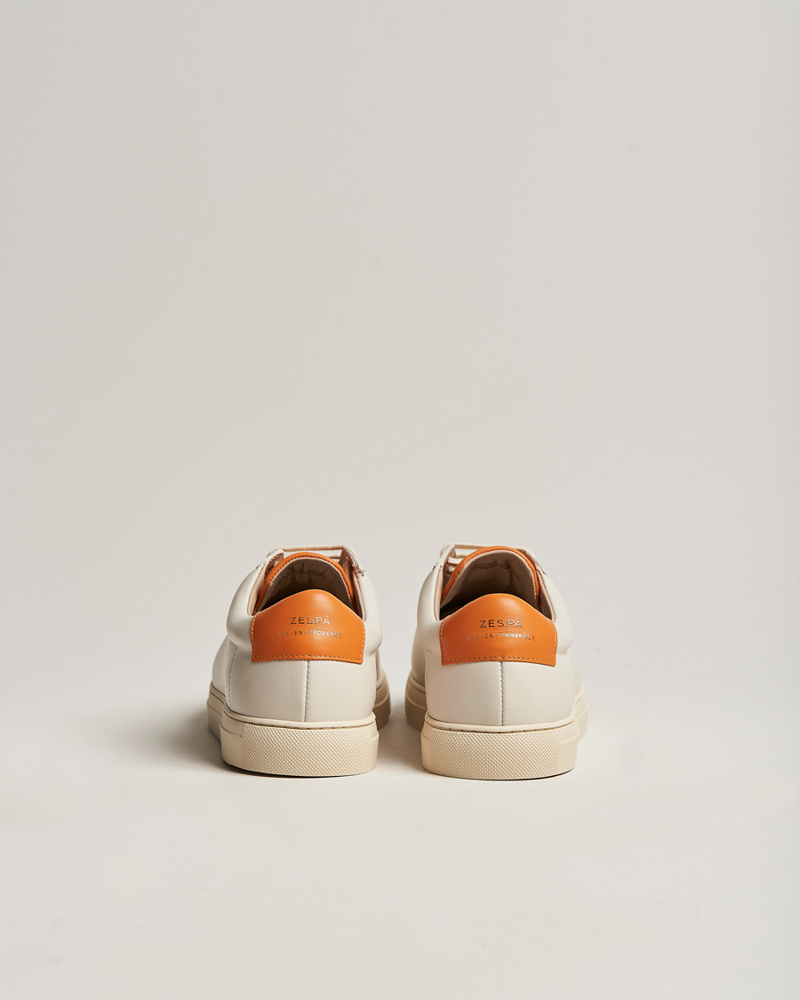 Hombres | Zespà ZSP4 Nappa Leather Sneakers Off White/Pumpkin | Zespà | ZSP4 Nappa Leather Sneakers Off White/Pumpkin