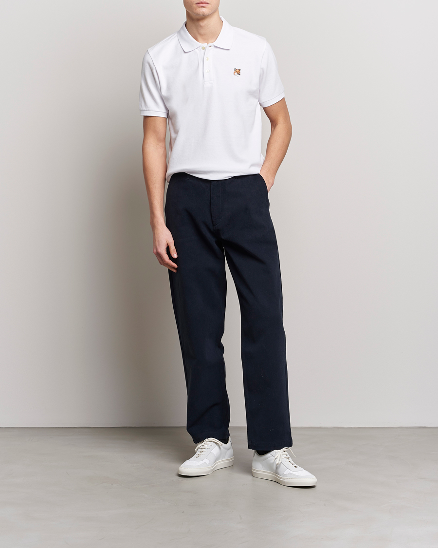 Hombres | Polos | Maison Kitsuné | Fox Head Polo White