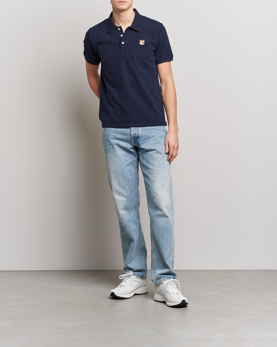 Hombres | Polos | Maison Kitsuné | Fox Head Polo Navy