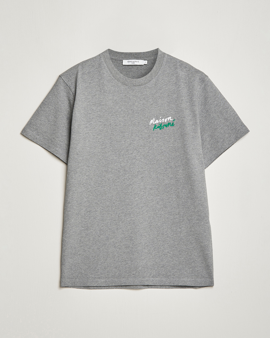 Hombres | Camisetas | Maison Kitsuné | Mini Handwriting Tee Grey Melange
