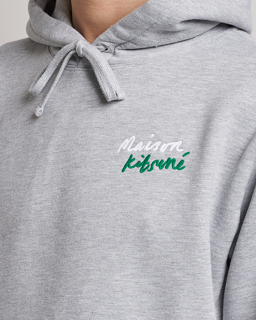 Hombres | Jerséis y prendas de punto | Maison Kitsuné | Mini Handwriting Hoodie Light Grey Melange