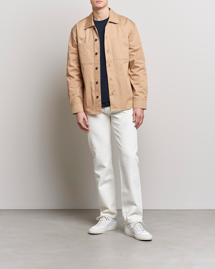 Hombres | Abrigos y chaquetas | Maison Kitsuné | Cotton Shirt Jacket Beige