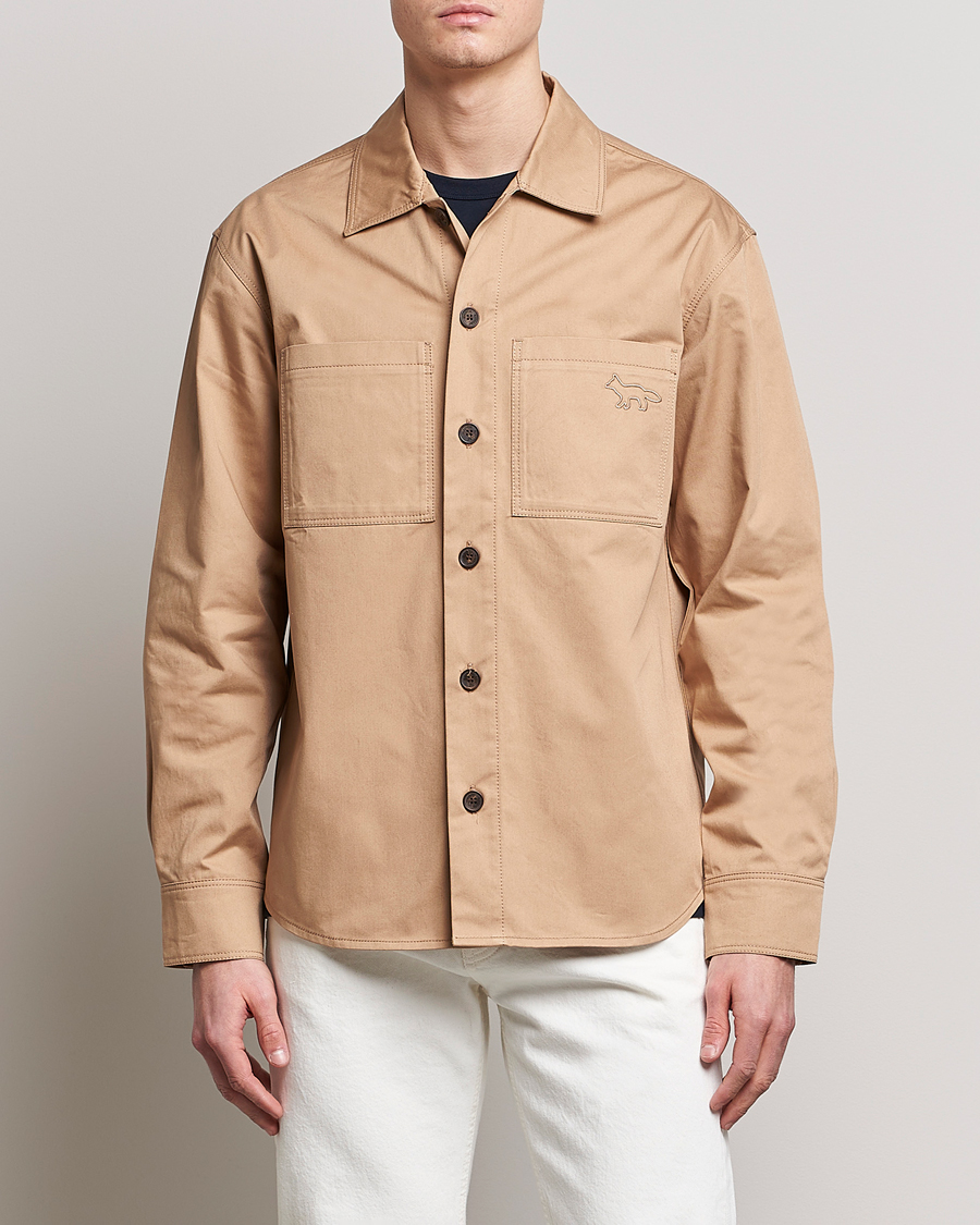 Hombres | Abrigos y chaquetas | Maison Kitsuné | Cotton Shirt Jacket Beige
