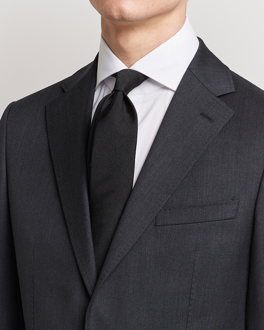 Hombres |  | BOSS BLACK | Silk 7,5 cm Tie Black