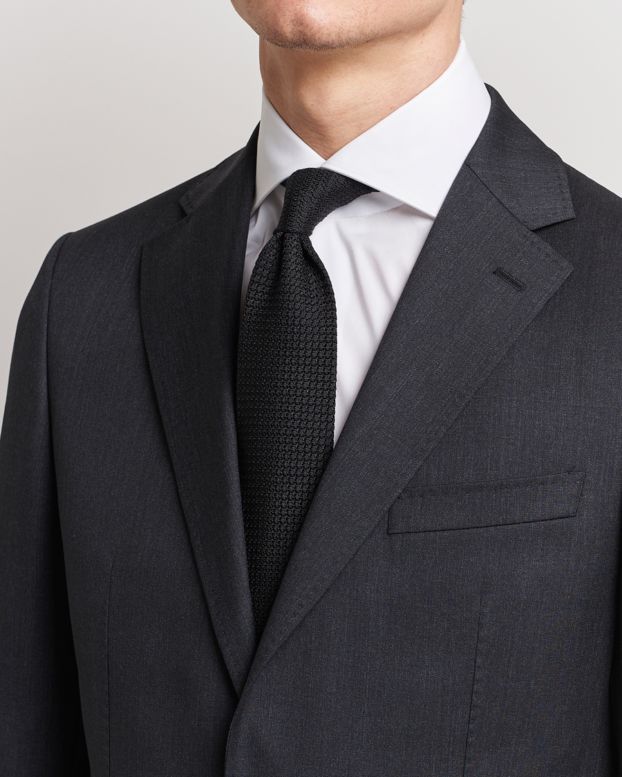 Hombres | Corbatas | Amanda Christensen | Silk Grenadine 8 cm Tie Black