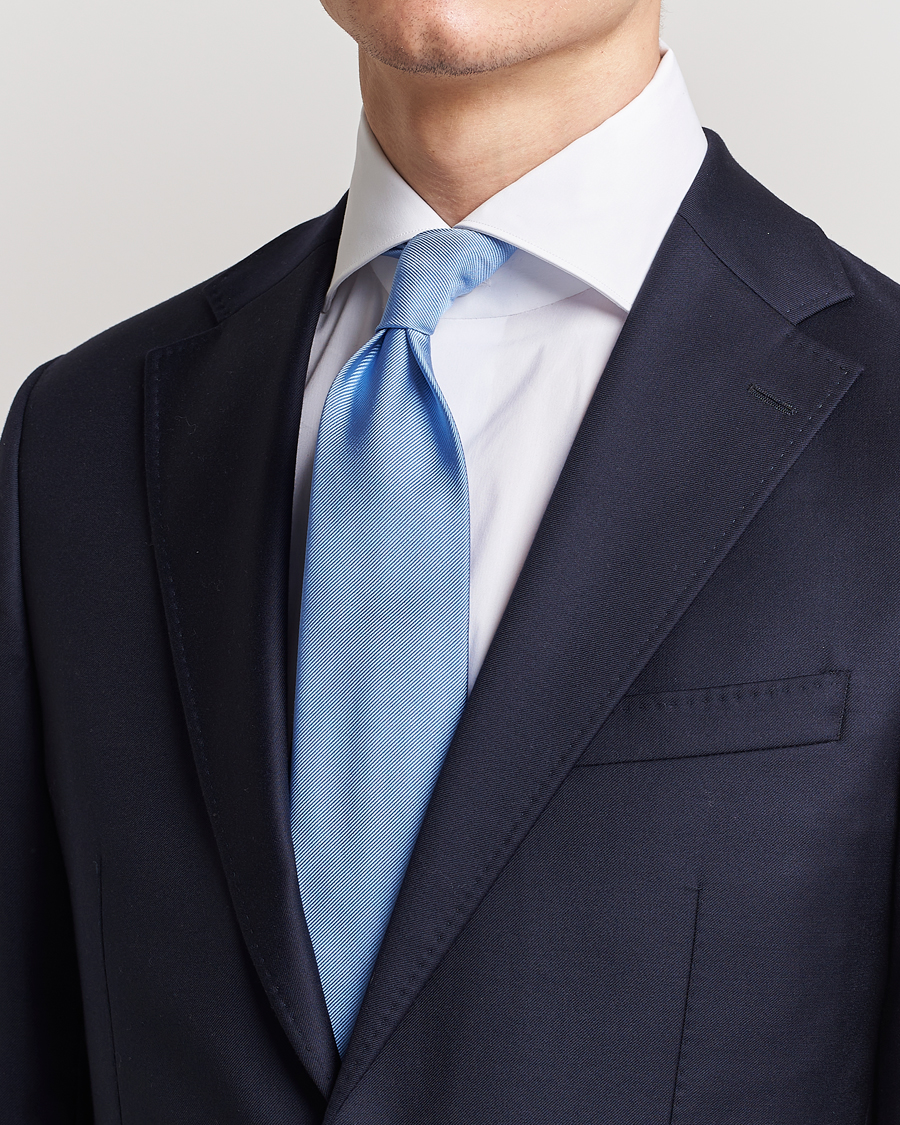 Hombres | Corbatas | Amanda Christensen | Plain Classic Tie 8 cm Sky Blue