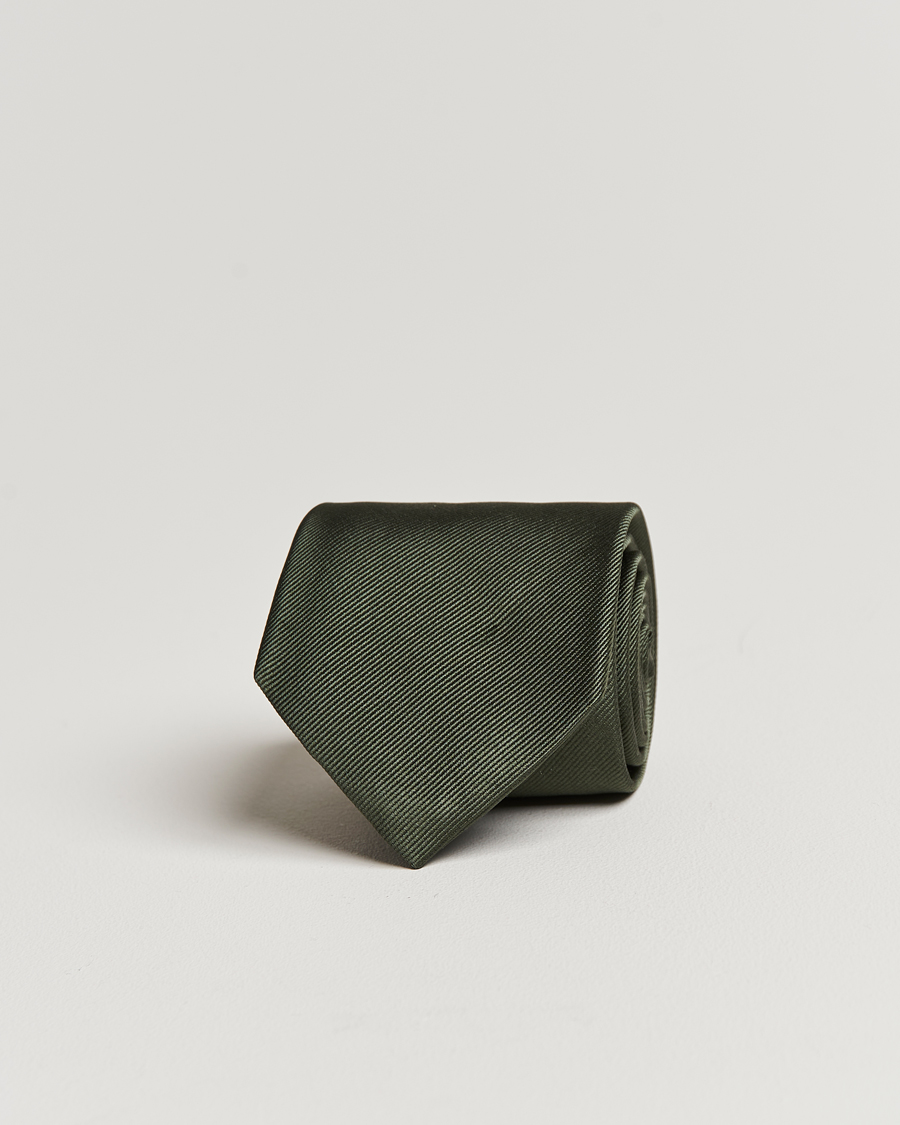 Hombres | Corbatas | Amanda Christensen | Plain Classic Tie 8 cm Olive