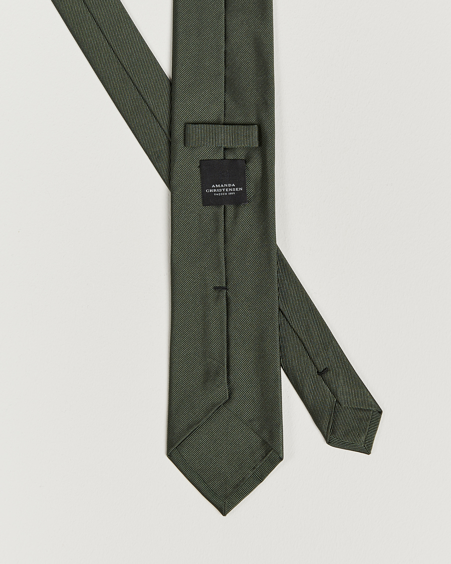 Hombres | Corbatas | Amanda Christensen | Plain Classic Tie 8 cm Olive