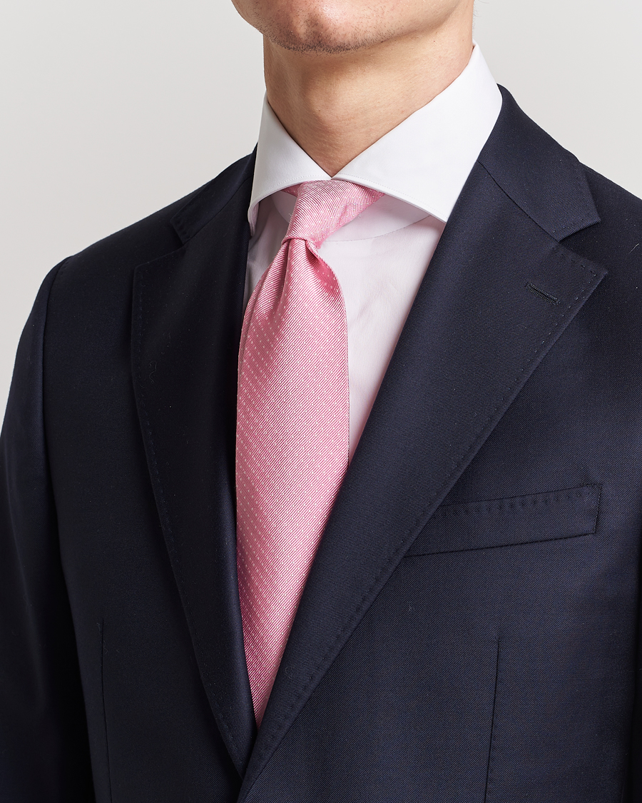 Hombres | Business casual | Amanda Christensen | Micro Dot Classic Tie 8 cm Pink/White