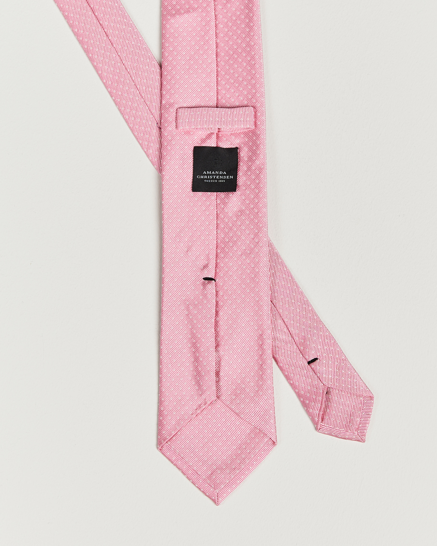 Hombres | Amanda Christensen Micro Dot Classic Tie 8 cm Pink/White | Amanda Christensen | Micro Dot Classic Tie 8 cm Pink/White