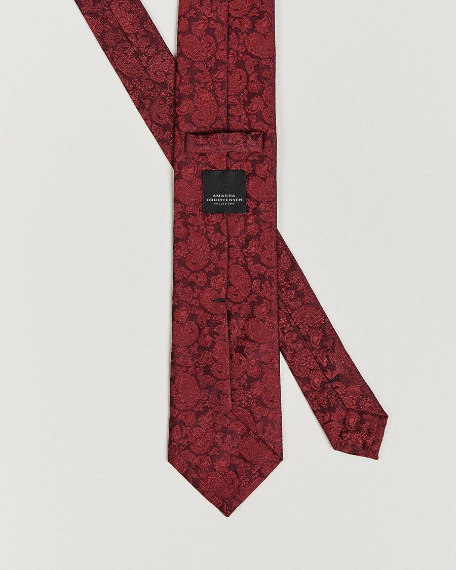 Hombres | Corbatas | Amanda Christensen | Silk Tonal Paisley Tie 8 cm Wine