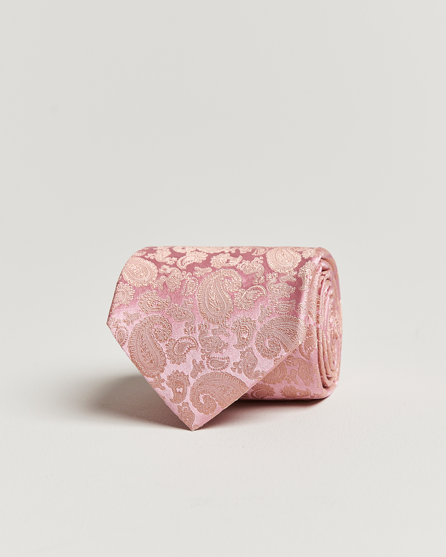 Hombres | Corbatas | Amanda Christensen | Silk Tonal Paisley Tie 8 cm Powder Pink