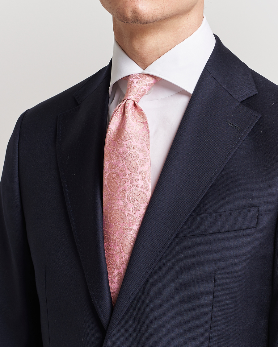 Hombres | Próximamente en stock | Amanda Christensen | Silk Tonal Paisley Tie 8 cm Powder Pink