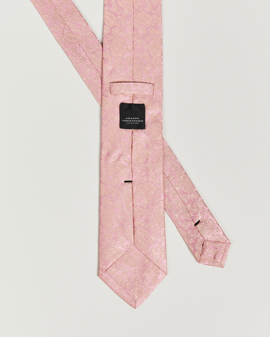 Hombres | Corbatas | Amanda Christensen | Silk Tonal Paisley Tie 8 cm Powder Pink