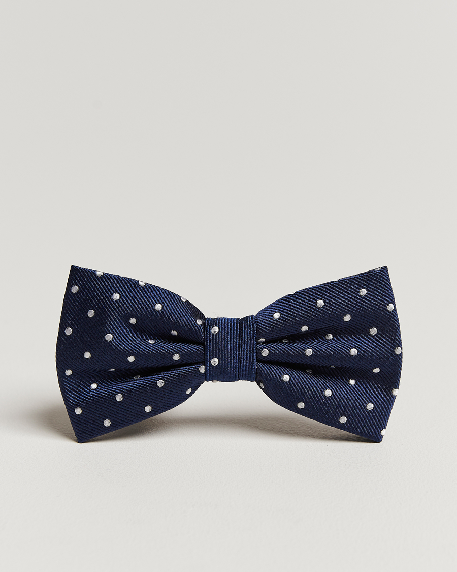 Hombres | Amanda Christensen Dot Pre Tie Silk Navy/White | Amanda Christensen | Dot Pre Tie Silk Navy/White