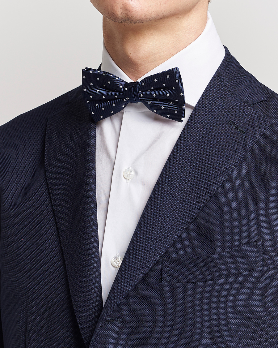 Hombres | Elegante casual | Amanda Christensen | Dot Pre Tie Silk Navy/White