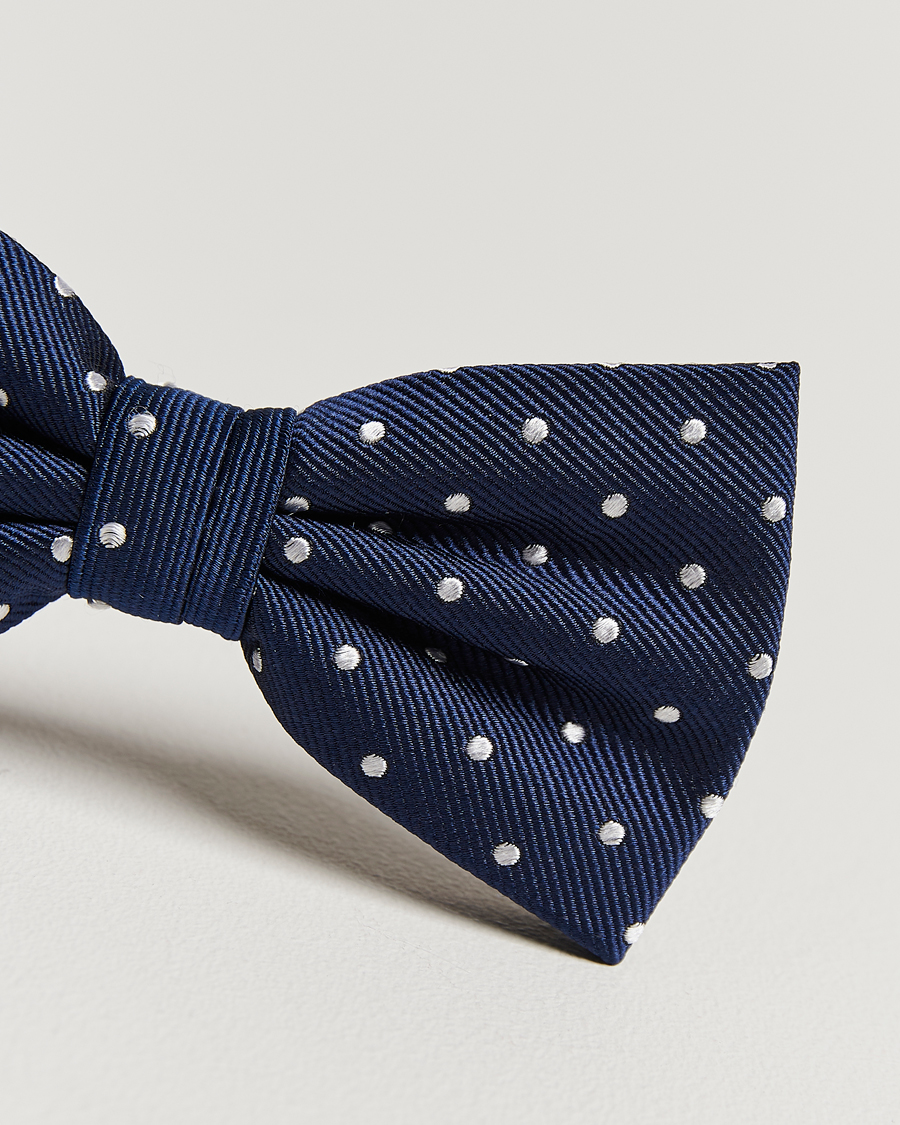 Hombres | Amanda Christensen Dot Pre Tie Silk Navy/White | Amanda Christensen | Dot Pre Tie Silk Navy/White