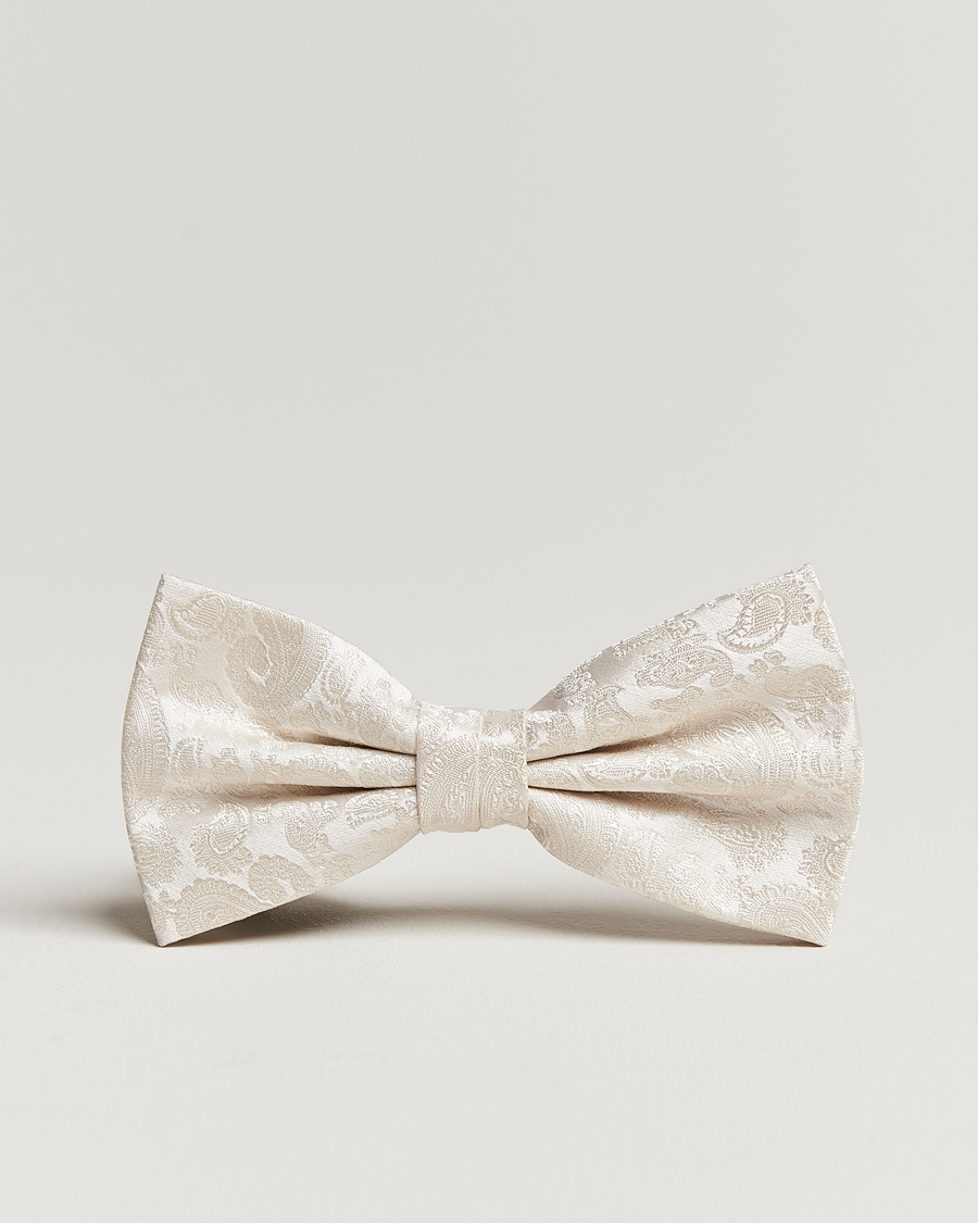 Hombres | Amanda Christensen Tonal Paisley Pre Tie Silk Cream | Amanda Christensen | Tonal Paisley Pre Tie Silk Cream