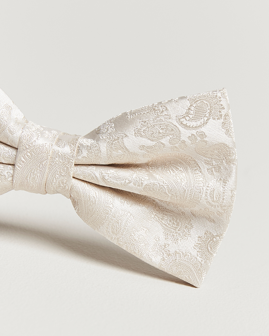 Hombres | Amanda Christensen Tonal Paisley Pre Tie Silk Cream | Amanda Christensen | Tonal Paisley Pre Tie Silk Cream
