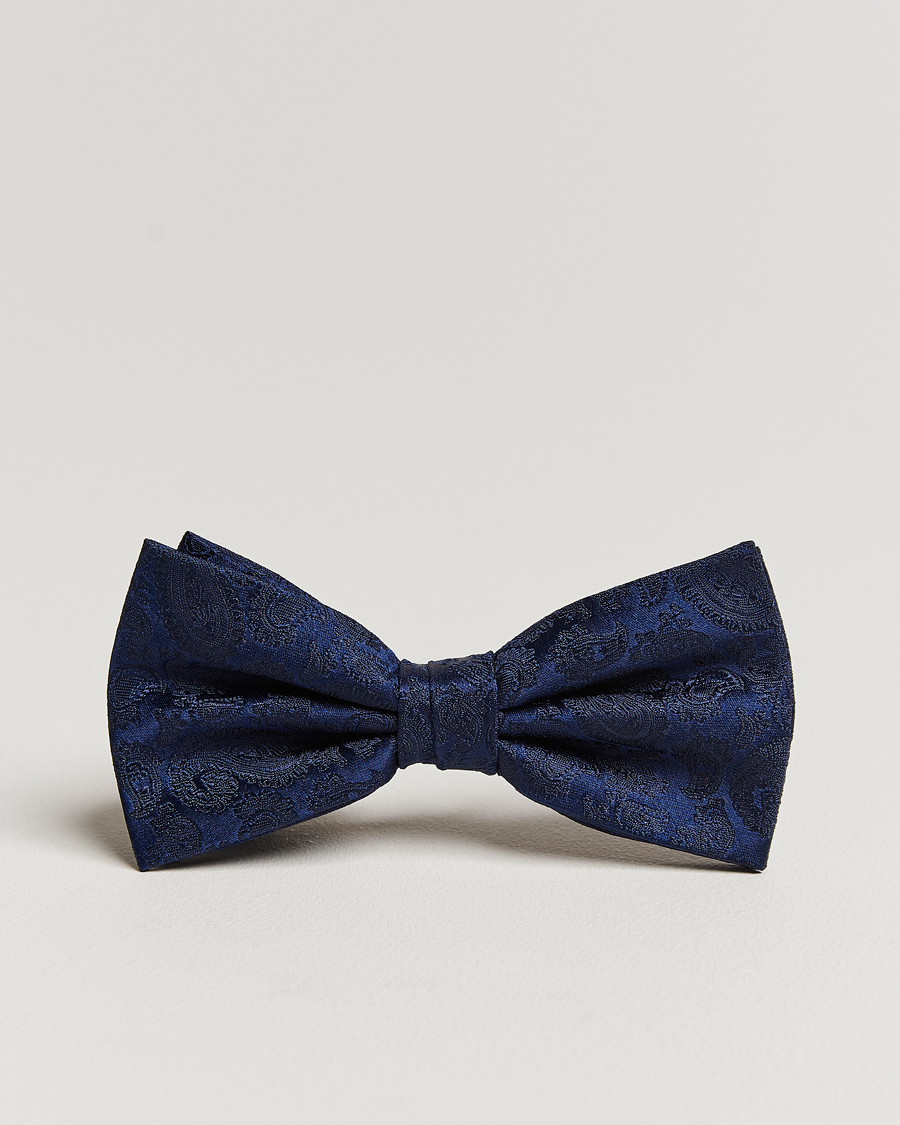 Hombres | Amanda Christensen Tonal Paisley Pre Tie Silk Navy | Amanda Christensen | Tonal Paisley Pre Tie Silk Navy