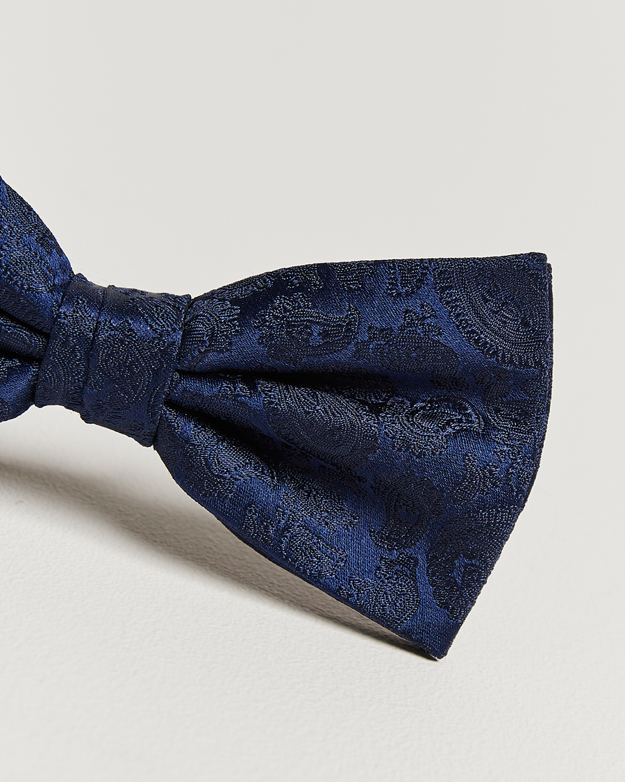 Hombres | Amanda Christensen Tonal Paisley Pre Tie Silk Navy | Amanda Christensen | Tonal Paisley Pre Tie Silk Navy