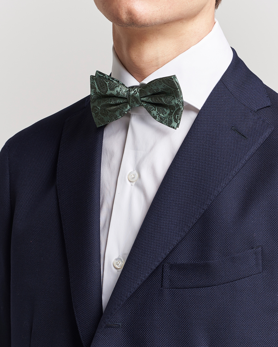 Hombres | Amanda Christensen Tonal Paisley Pre Tie Silk Olive | Amanda Christensen | Tonal Paisley Pre Tie Silk Olive