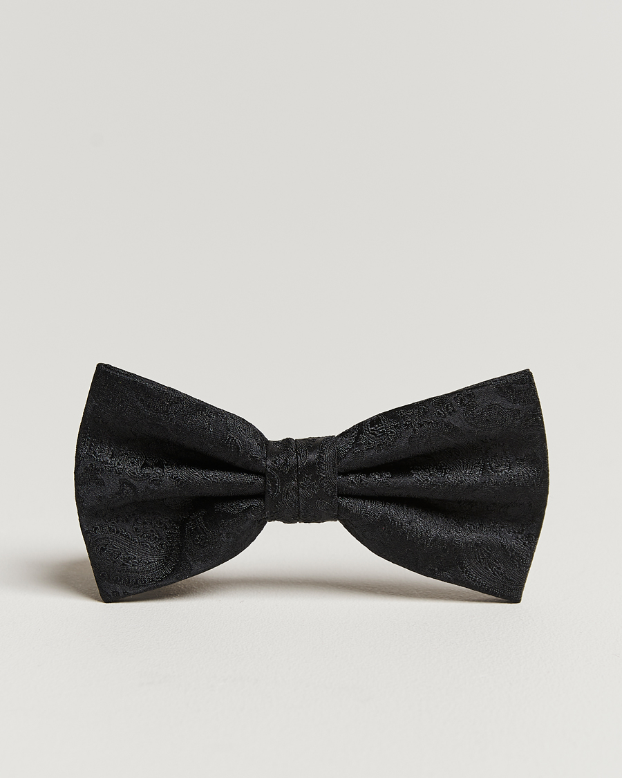 Hombres | Amanda Christensen Tonal Paisley Pre Tie Silk Black | Amanda Christensen | Tonal Paisley Pre Tie Silk Black
