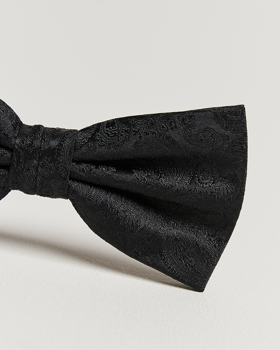 Hombres | Amanda Christensen Tonal Paisley Pre Tie Silk Black | Amanda Christensen | Tonal Paisley Pre Tie Silk Black