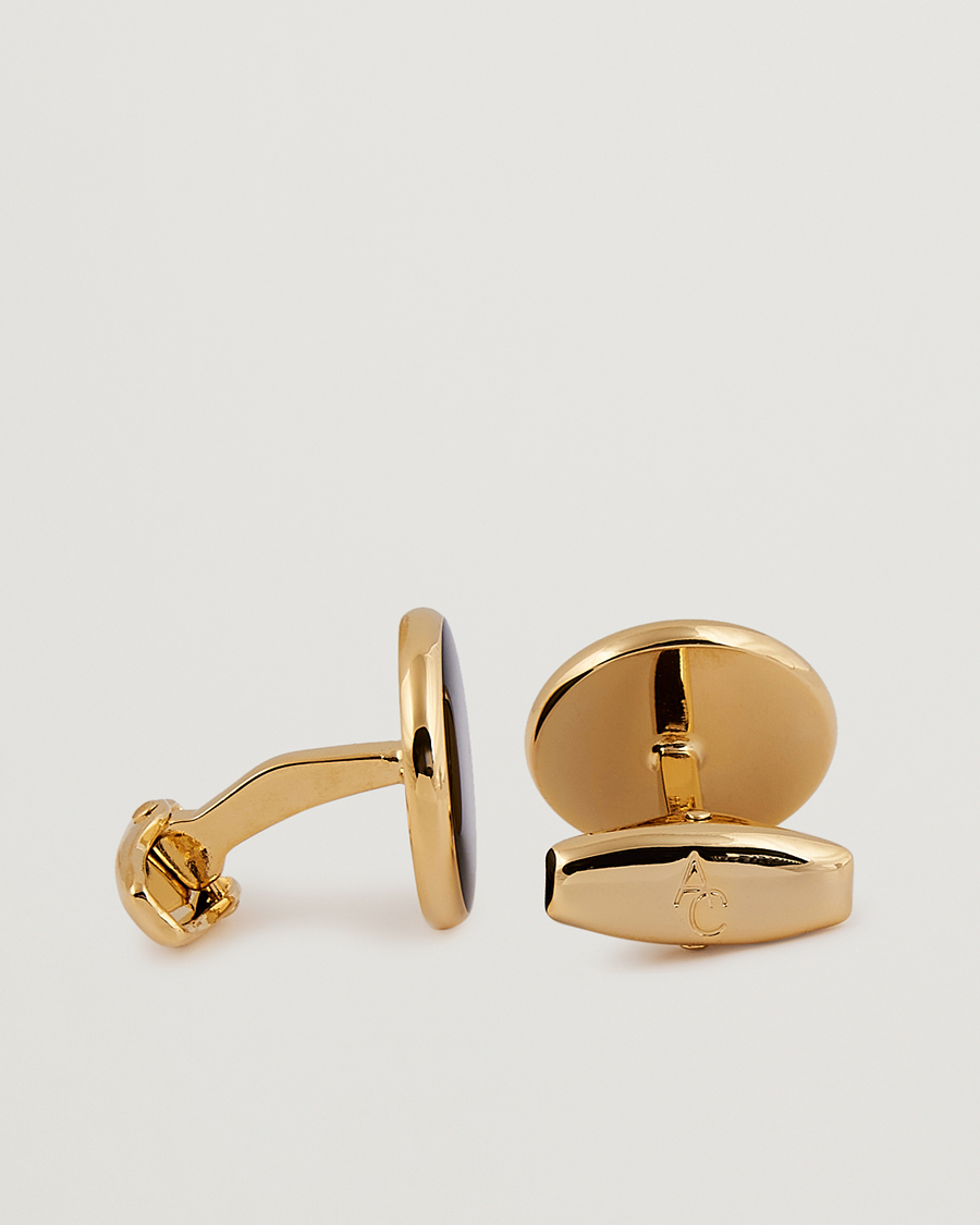 Hombres | Gemelos | Amanda Christensen | Cufflink & Shirt Studs Set Black/Gold